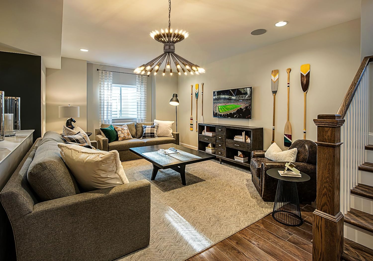 Wellmet Modern Black Chandelier, 48-Light Farmhouse Chandelier, Basket Black Pendant Light, for Living Room, Dining Room, Bedroom, Entryway, Kitchen