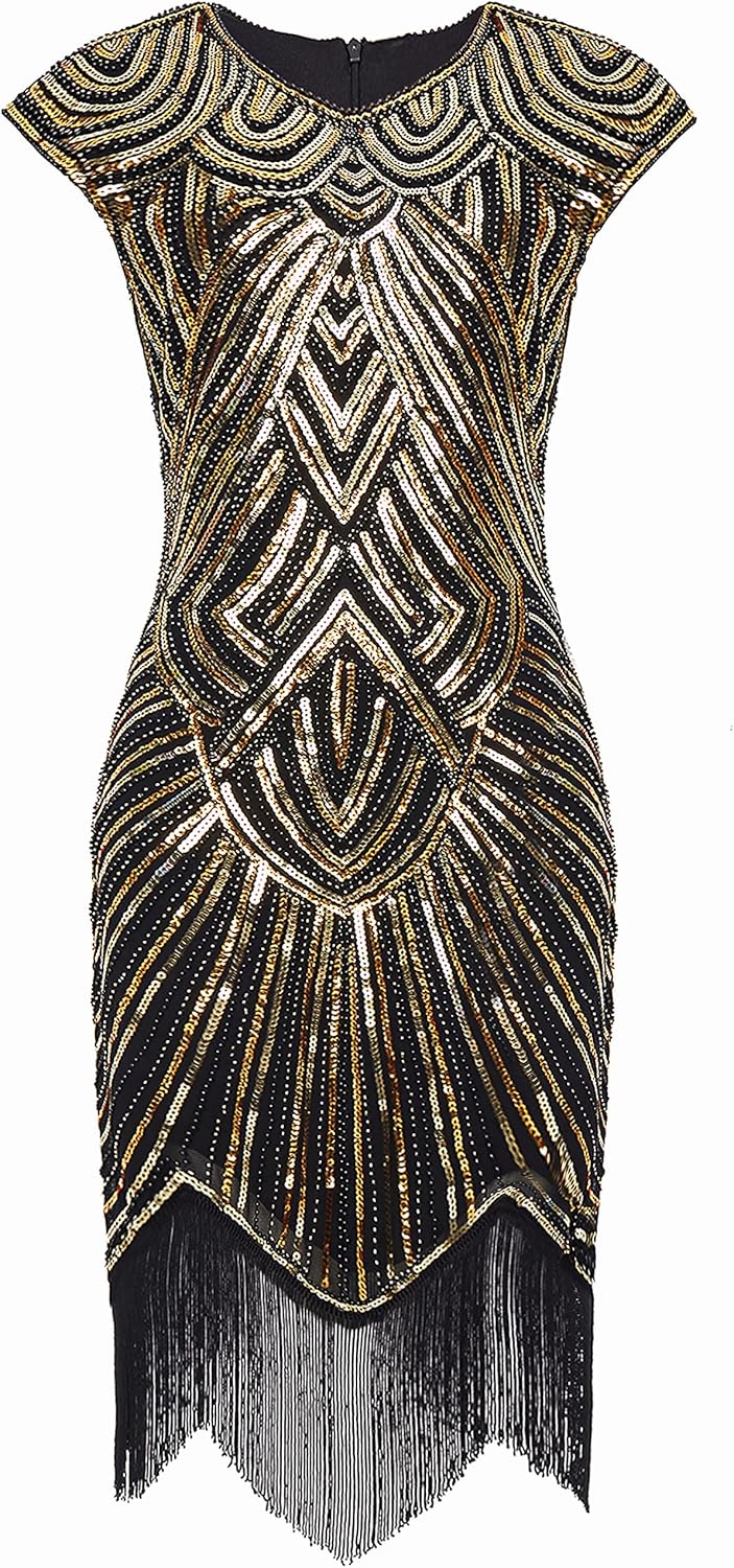 BABEYOND Women's Flapper Dresses 1920s Beaded Fringed Great Gatsby Dress - Image 6