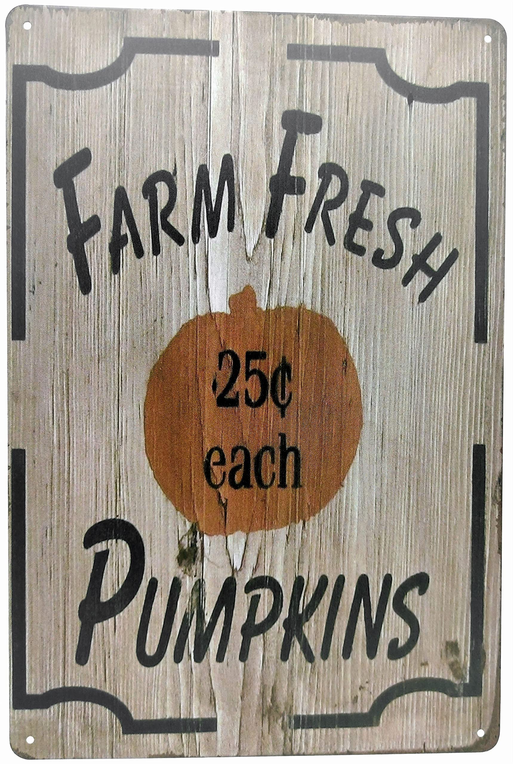 Save Directly Farm Fresh Pumpkins 25¢ each Pumpkin Farming Calabaza Squash Gourd Farmer Retro Vintage Metal Sign 8x12" Inches