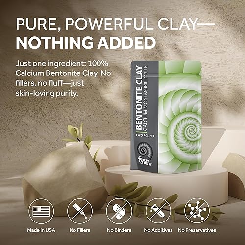 Vista 3 de Polvo de arcilla de bentonita de calcio de 5 libras – Desintoxicación natural de metales pesados y limpieza profunda de poros Curación india