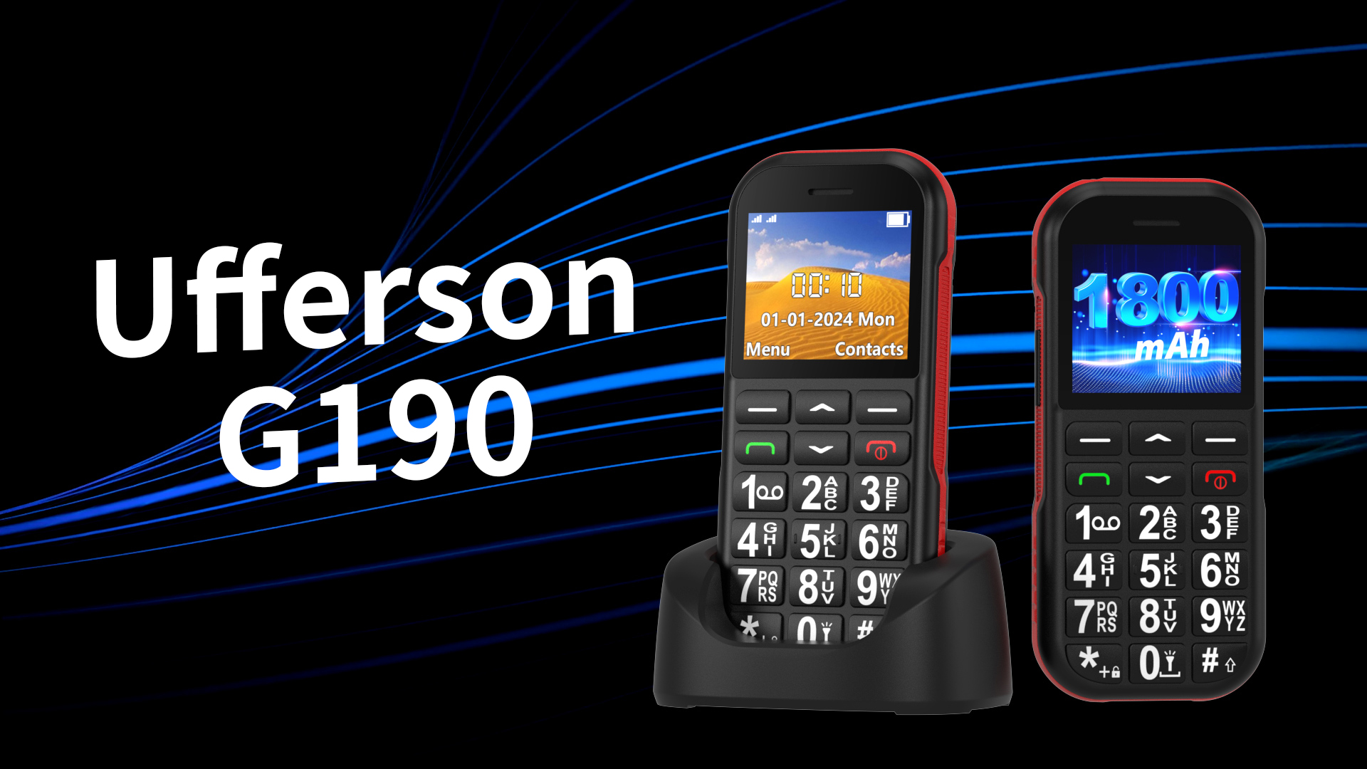 SweetLink S3 Plus Telefono Cellulare 4G Per Anziani Con Tasti Grandi - Base Di Ricarica Inclusa - Display 2,4" - Volume Alto - Funzione SOS Con 5 Numeri - Batteria E Torcia - Nero