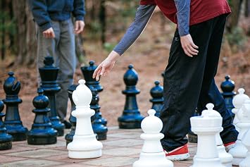 Chess House Giant Set Premium Pieces 25 inch King - Black and White - Complete with 32 Pieces - All Weather Indoor Outdoor - Home Park Resort Campground - Weightable - E060