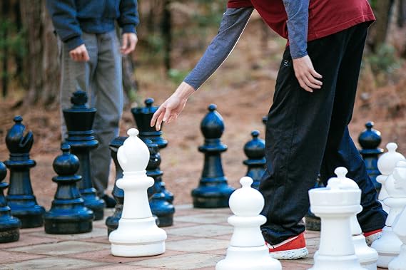 Chess House Giant Set Premium Pieces 25 inch King - Black and White - Complete with 32 Pieces - All Weather Indoor Outdoor - Home Park Resort Campground - Weightable - E060