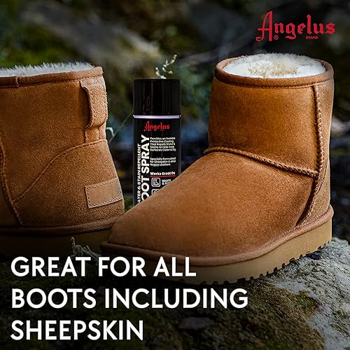 Miniatura 5 de Angelus Spray impermeabilizante para botas: protege tus botas y zapatos de piel de oveja de la sal, el agua, las manchas y más. Uso en gamuza, cuero
