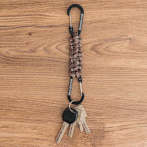 Miniatura 4 de BRAVESHINE Llavero de paracaídas con clip para mosquetón, anillo en D, gancho para cochecito para botella de agua, llaves, mochilas, hombres, mujeres