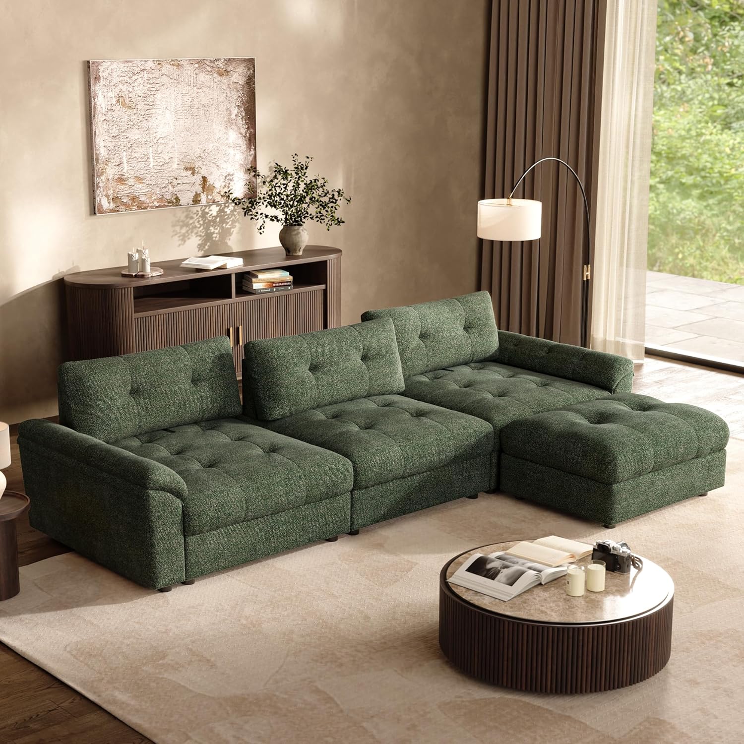 Oversized Modular Sectional Sofa with Adjustable Back,