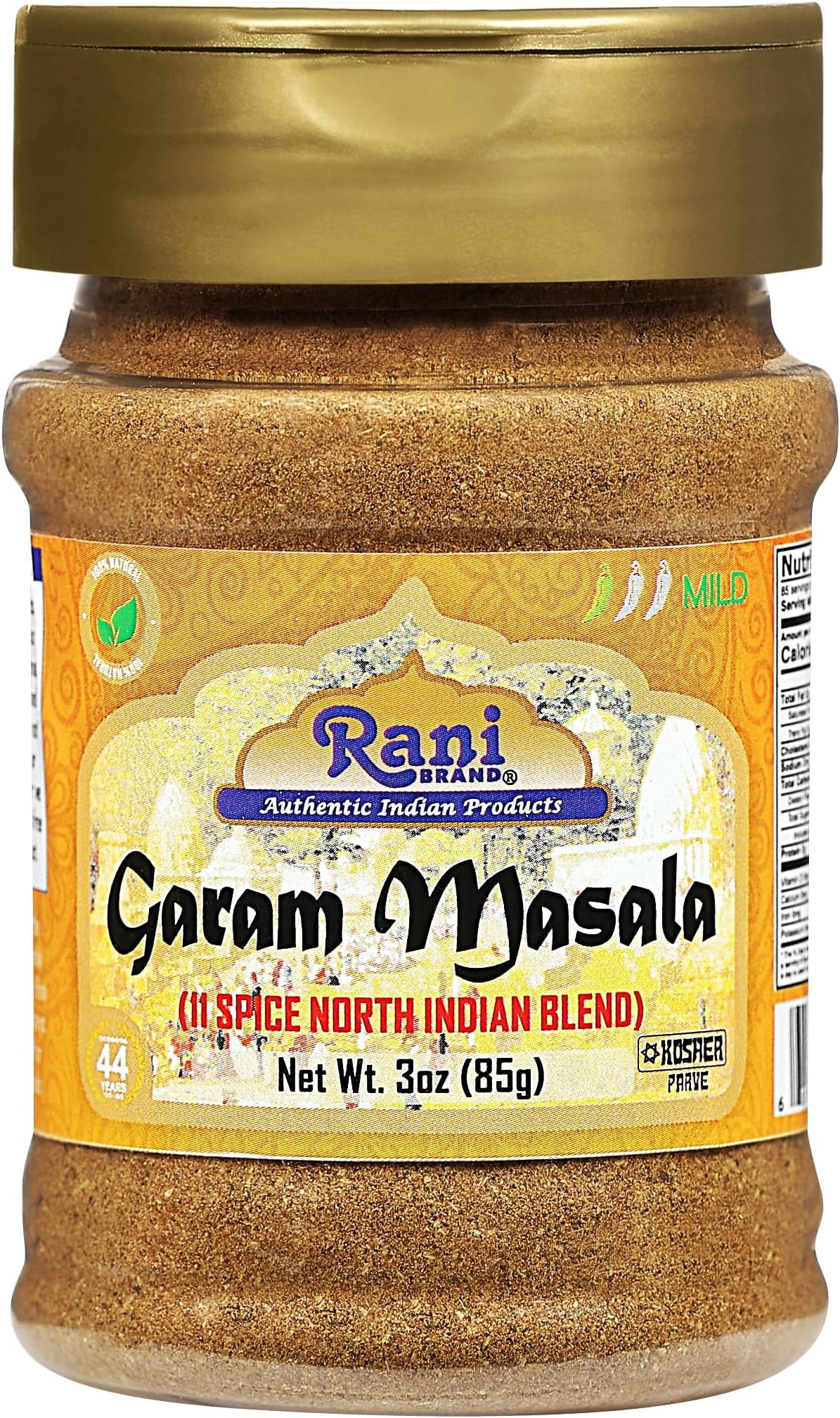 Rani Garam Masala Indian 11-Spice Blend 3oz (85g) PET Jar ~ All Natural, Salt-Free | Vegan | No Colors | Gluten Friendly | NON-GMO | Kosher | Indian Origin