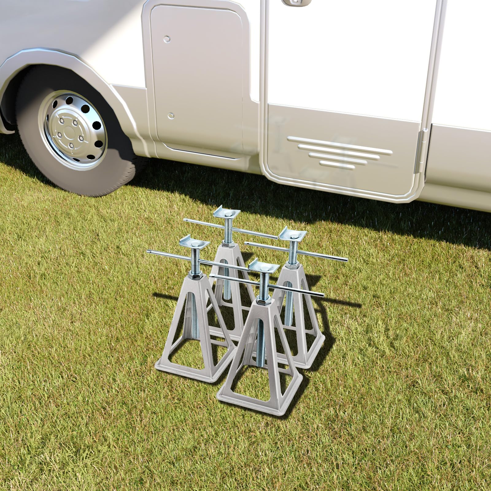 4 Stück Caravan Stützbock, 900kg Tragfähigkeit pro Unterstellbock 27-43cm Skalierbar