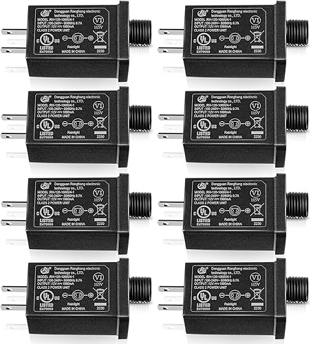 Miniatura 8 de Adaptador inflable de repuesto para patio, adaptador de fuente de alimentación de 12 V CC 1.0 A clase 2, fuente de alimentación para decoraciones