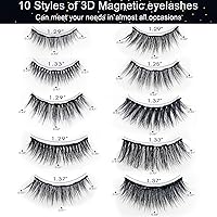 Vista 7 de Alcastar - Pestañas magnéticas con kit de delineador de ojos, pestañas magnéticas de aspecto natural, reutilizables, de larga duración, fáciles