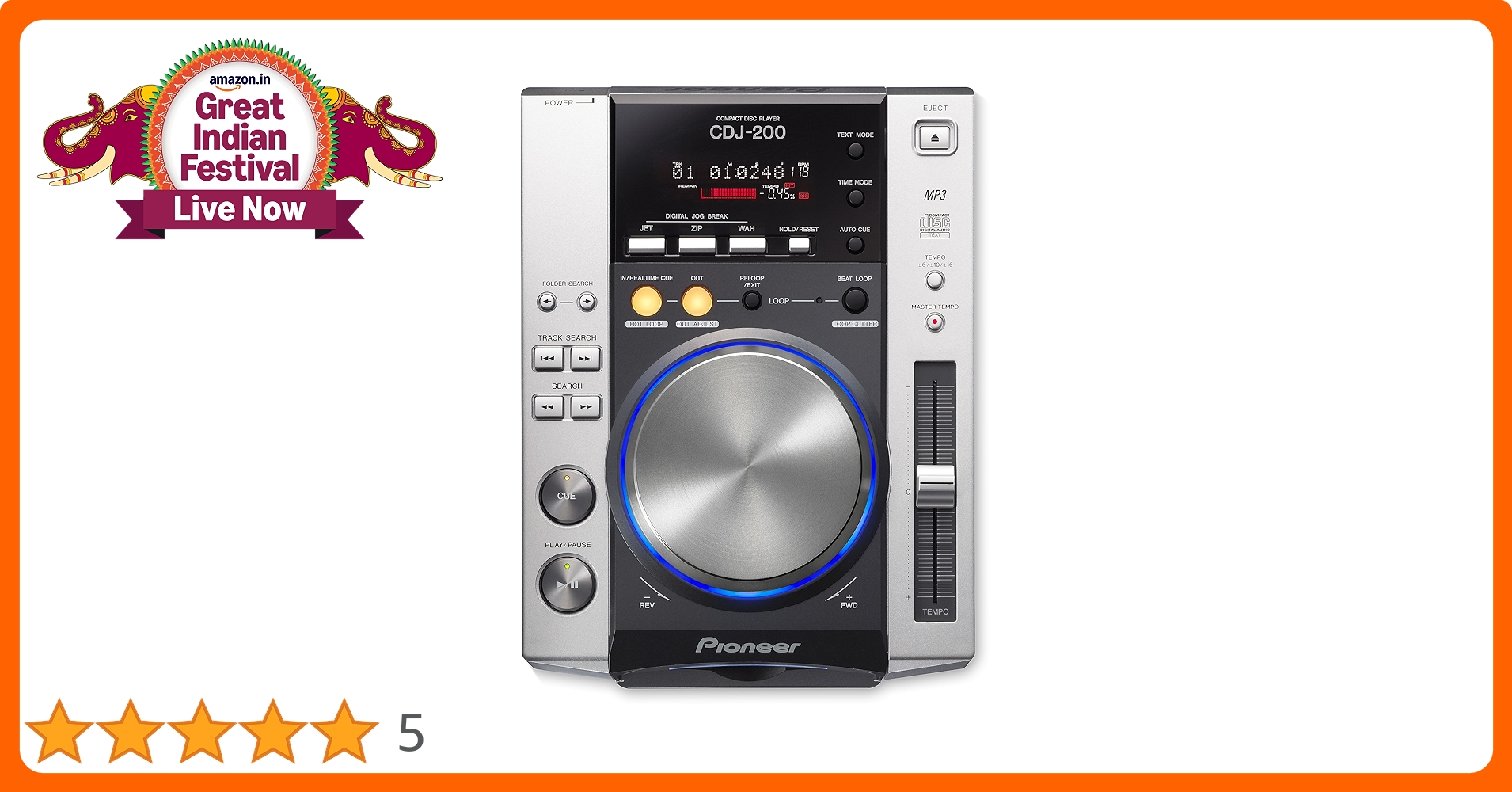 Pioneer CDJ-200 MP3対応 CDJ-200 (archived) Digital CD deck with effects (black