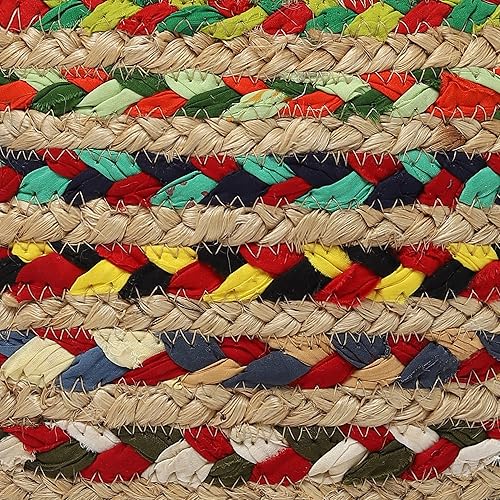 Miniatura 145 de REDEARTH · Taburete otomano de puf cubo, puf trenzado de yute para la sala de estar, dormitorio, guardería, patio, salón y otras habitaciones (14.5