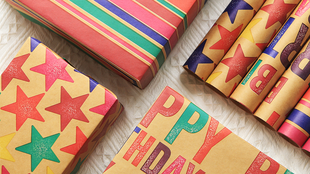 BWLOIES - Juego De Papel De Regalo Para Cumpleaños, Diseño De Cumpleaños Con Etiquetas Y Cinta, Para Niños, Hombres, Niñas Y Mujeres