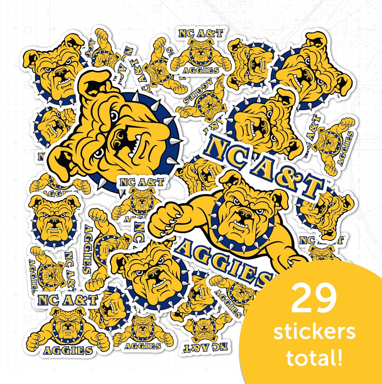 Desert Cactus North Carolina A&T State University Sticker Aggies Vinyl Decals Laptop Water Bottle Car Scrapbook Sheet T1 (Type 1-1) - Image 5