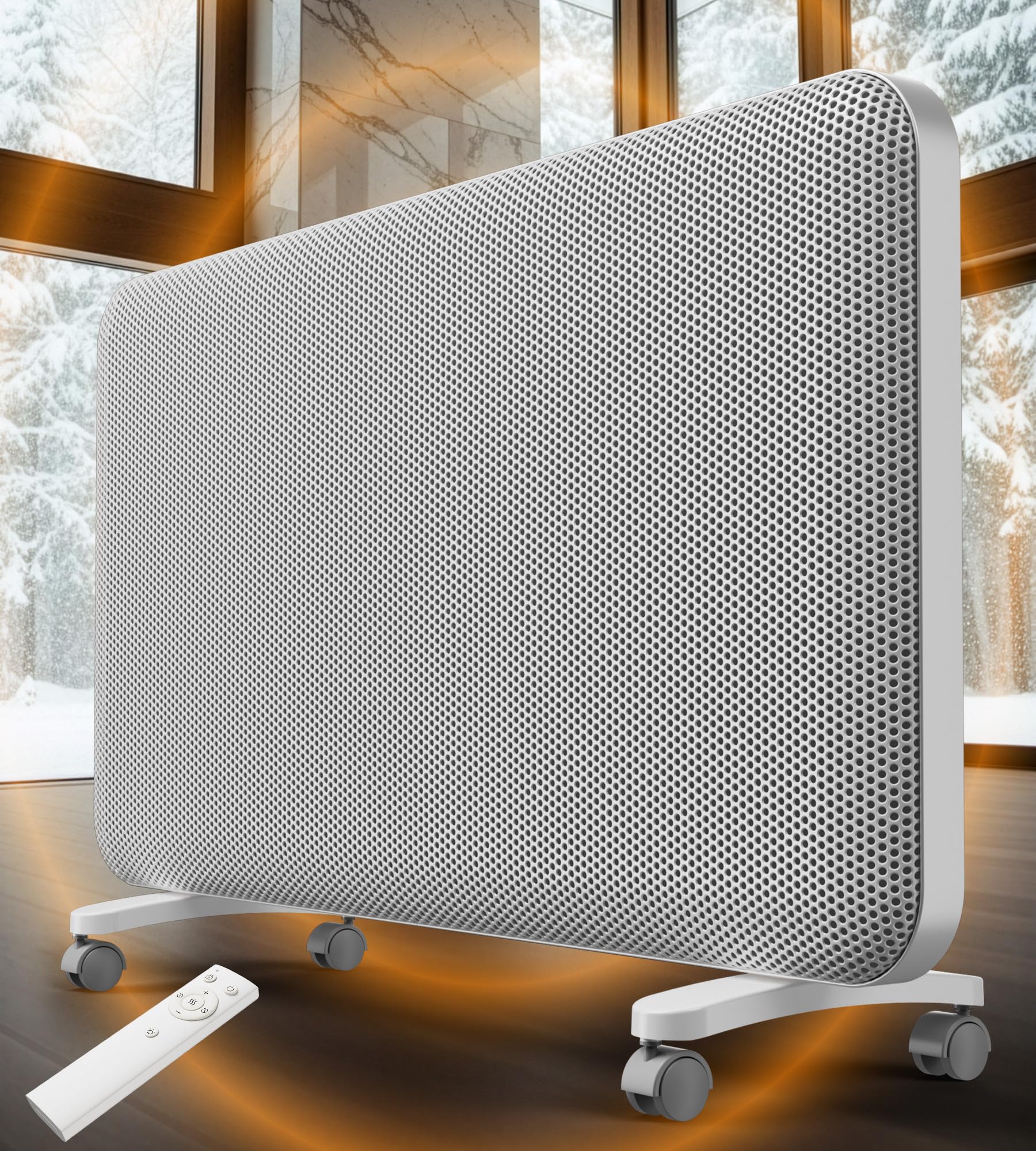 Convection Infrared Space Heaters for Large Room 1500W Electric Heater with Thermostat 24H Timer 360 Whole-Room Heating Heaters