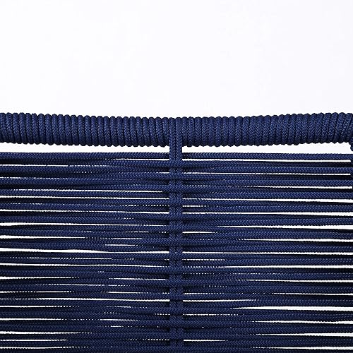 Vista 25 de armen LIVING Clip - Silla moderna de comedor apilable de acero y cuerda, para interiores y exteriores, juego de 2, color negro