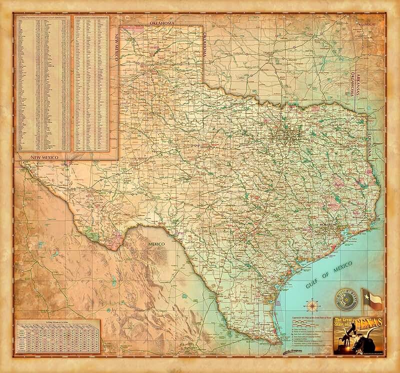 Карта техаса с городами на русском языке