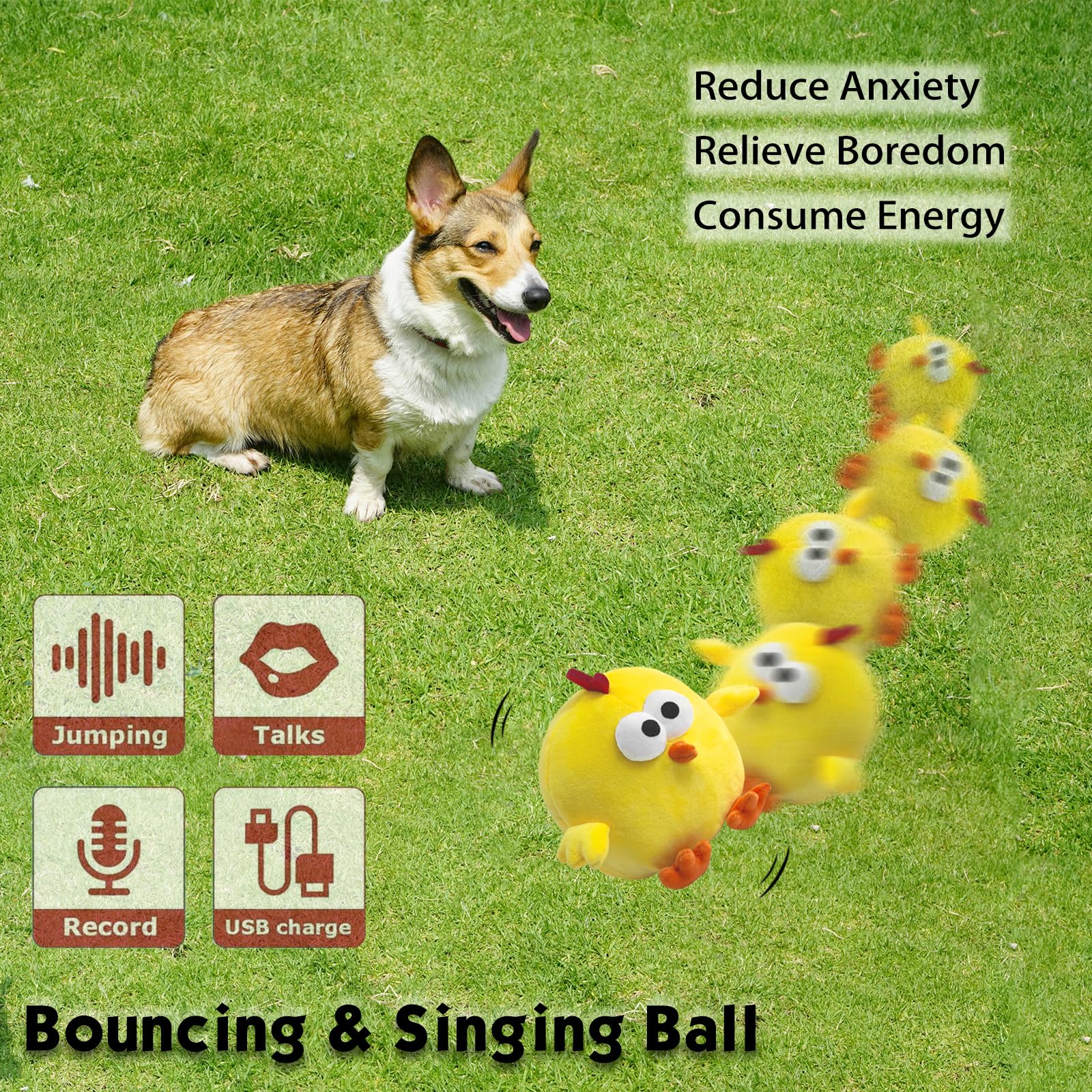 Juguetes interactivos para perros, juguetes para cachorros para mantenerlos ocupados, juguetes chirriantes recargables para perros, juguete masticable de peluche para perros pequeños para