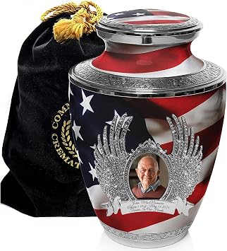 American Flag Cremation Urns for Human Ashes Adult Man & Urns for Ashes