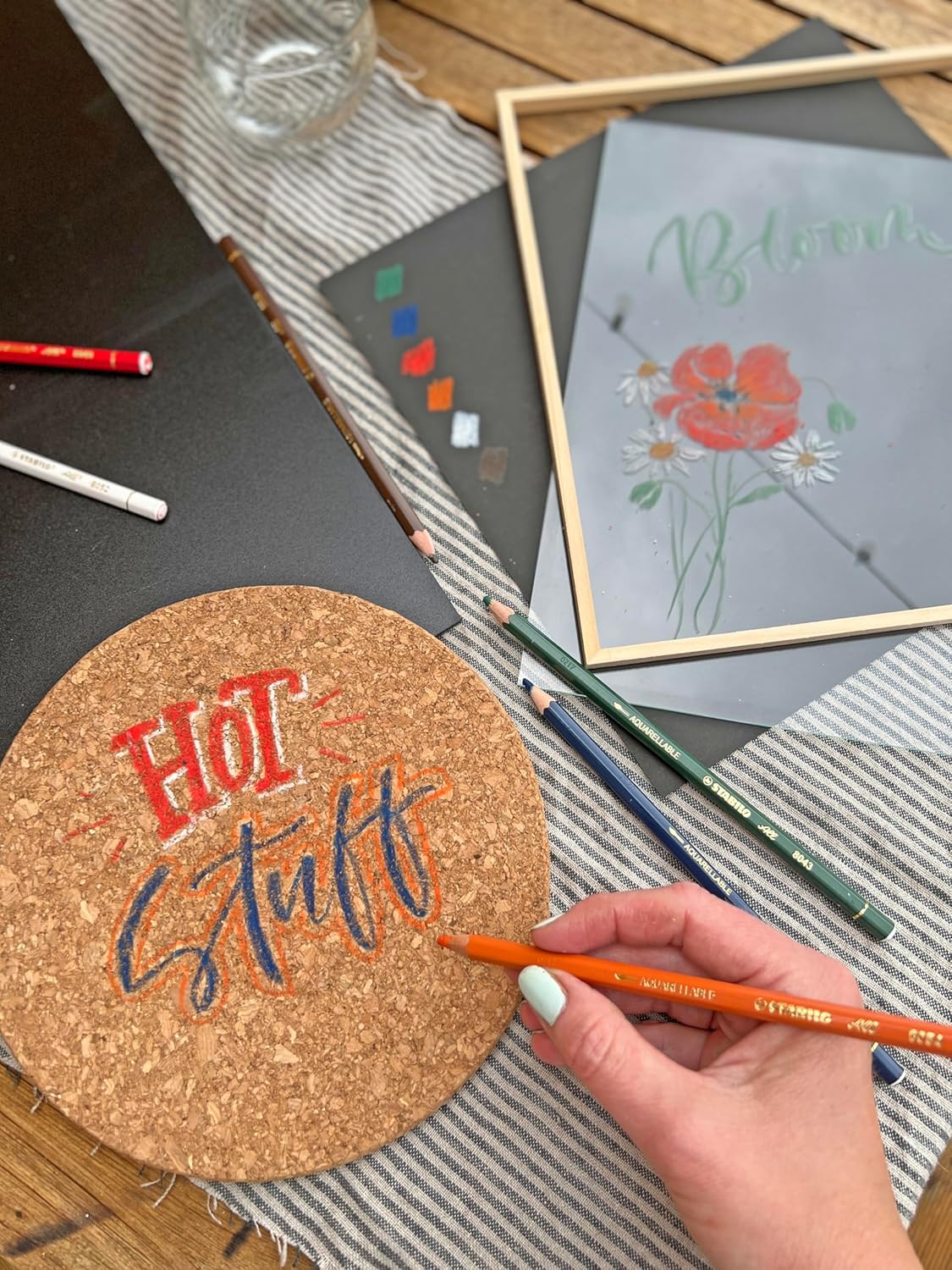 Stabilo 8052 All Coloured Pencil Crayons for Almost All Surfaces, 3.3 mm, White, Pack of 12