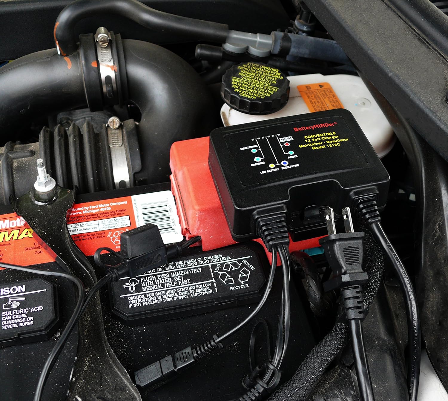 BatteryMINDer 1215C: 12 Volt-1.5 AMP Convertible Multi-Use On-Board, Benchtop Battery Charger, Battery Maintainer, and Battery Desulfator - Designed for Cars, Trucks, Motorcycles, ATV, Boat, RV