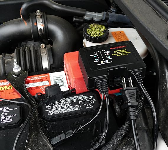 BatteryMINDer 1215C 12V 1.5A Smart Trickle Charger and Maintainer | Convertible On-Board & Benchtop Battery Charger with Desulfator for Car, Motorcycle, Marine, Boat, ATV, RV