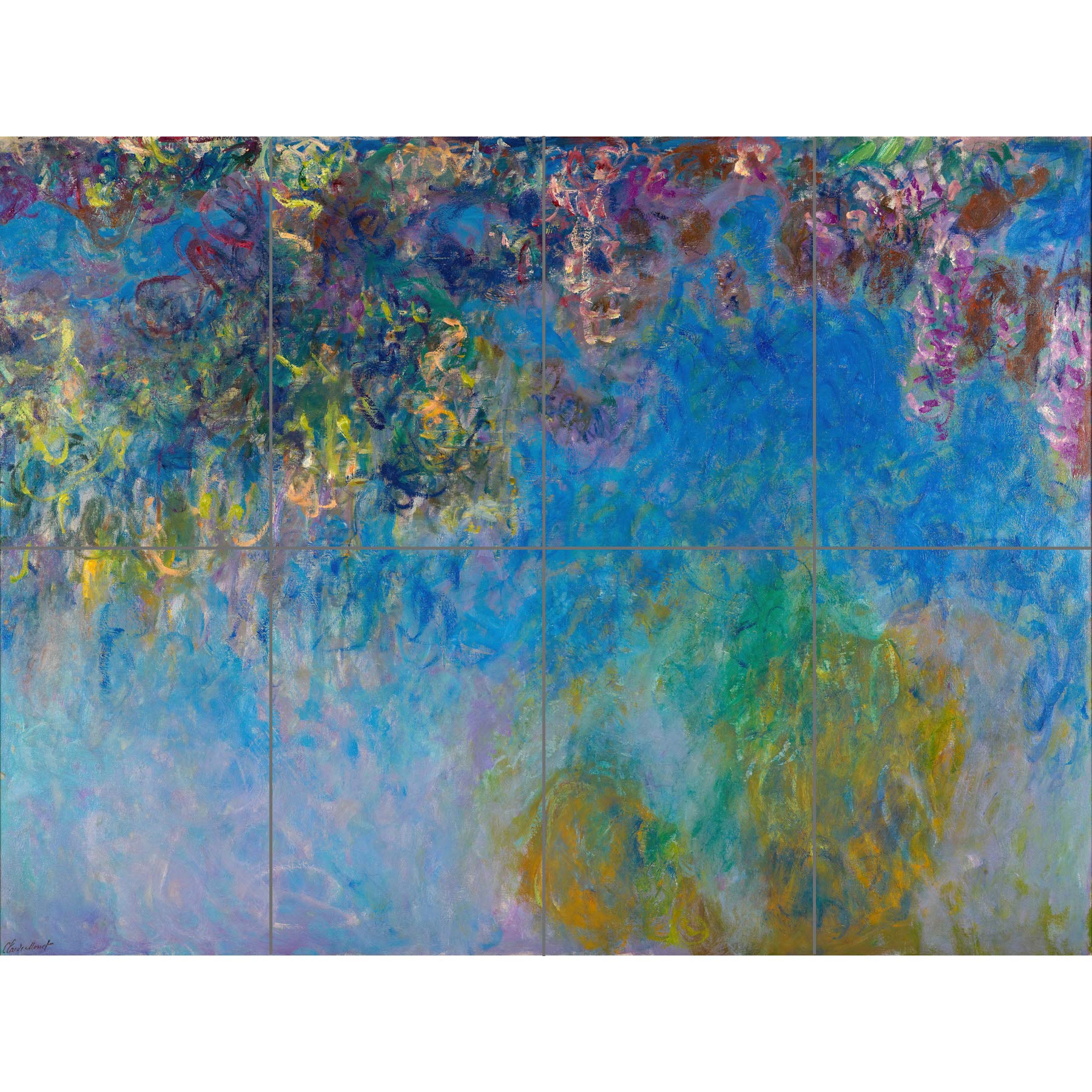 Artery8 Claude Monet Wisteria XL Giant Panel Poster (8 Sections)