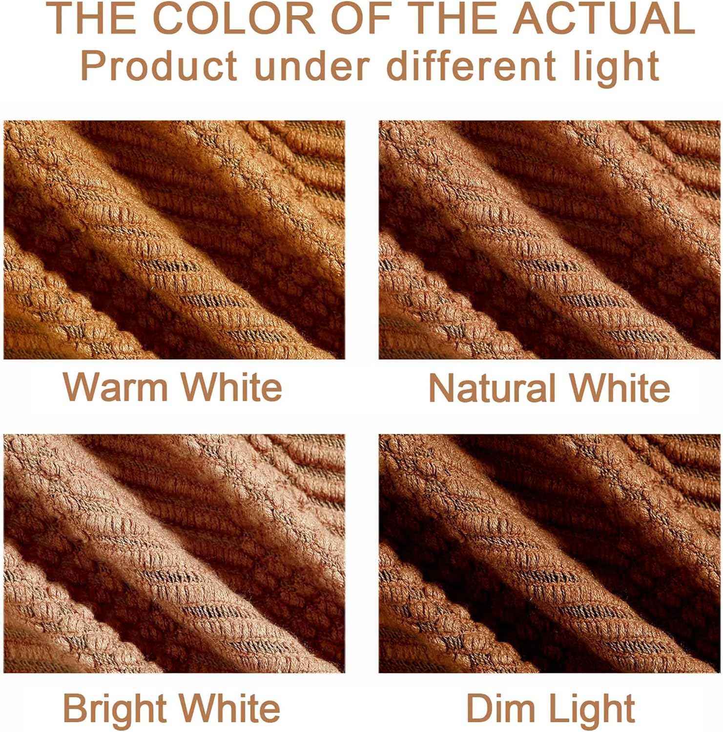 Blagic Knitted Throw Blanket for Couch and Bed, Soft & Cozy Knit Blanket with Tassel, Burnt Orange Lightweight Decorative Blankets & Throws, Farmhouse Warm Woven Blanket for All Seasons,50" W x 60" L - Image 2