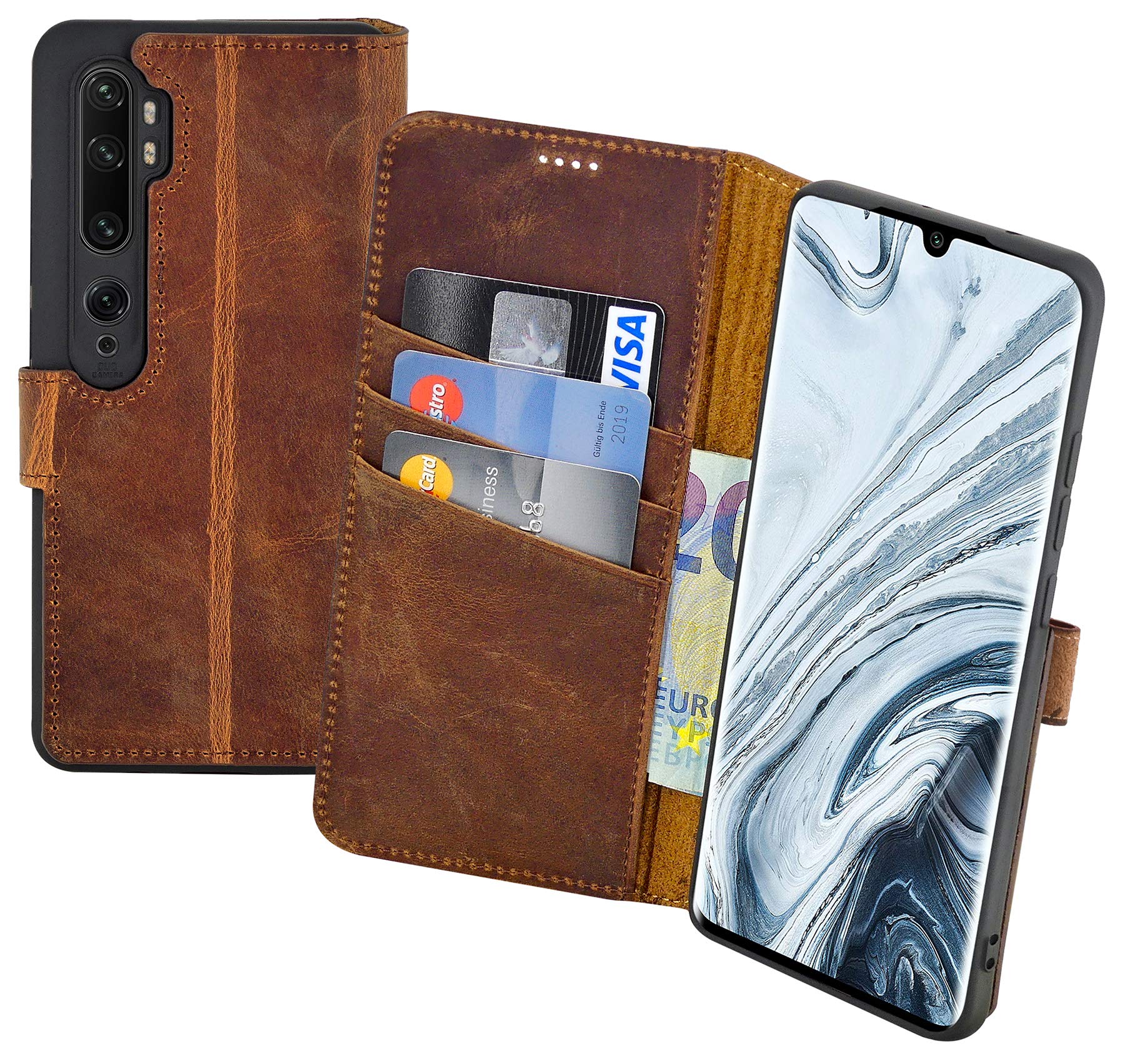 Suncase Custodia A Libro In Pelle Vintage Caffè Per Xiaomi