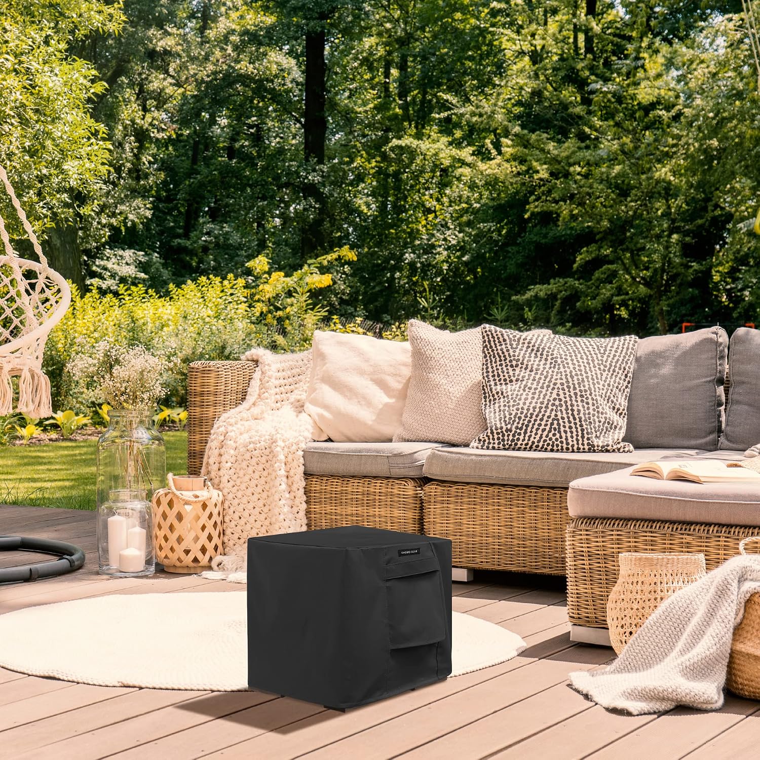 Heavy Duty Outdoor Furniture Cover - Waterproof Square & Rectangular Covers with Air Vents - for Ottoman, Tables, Coffee Side Tables and Others