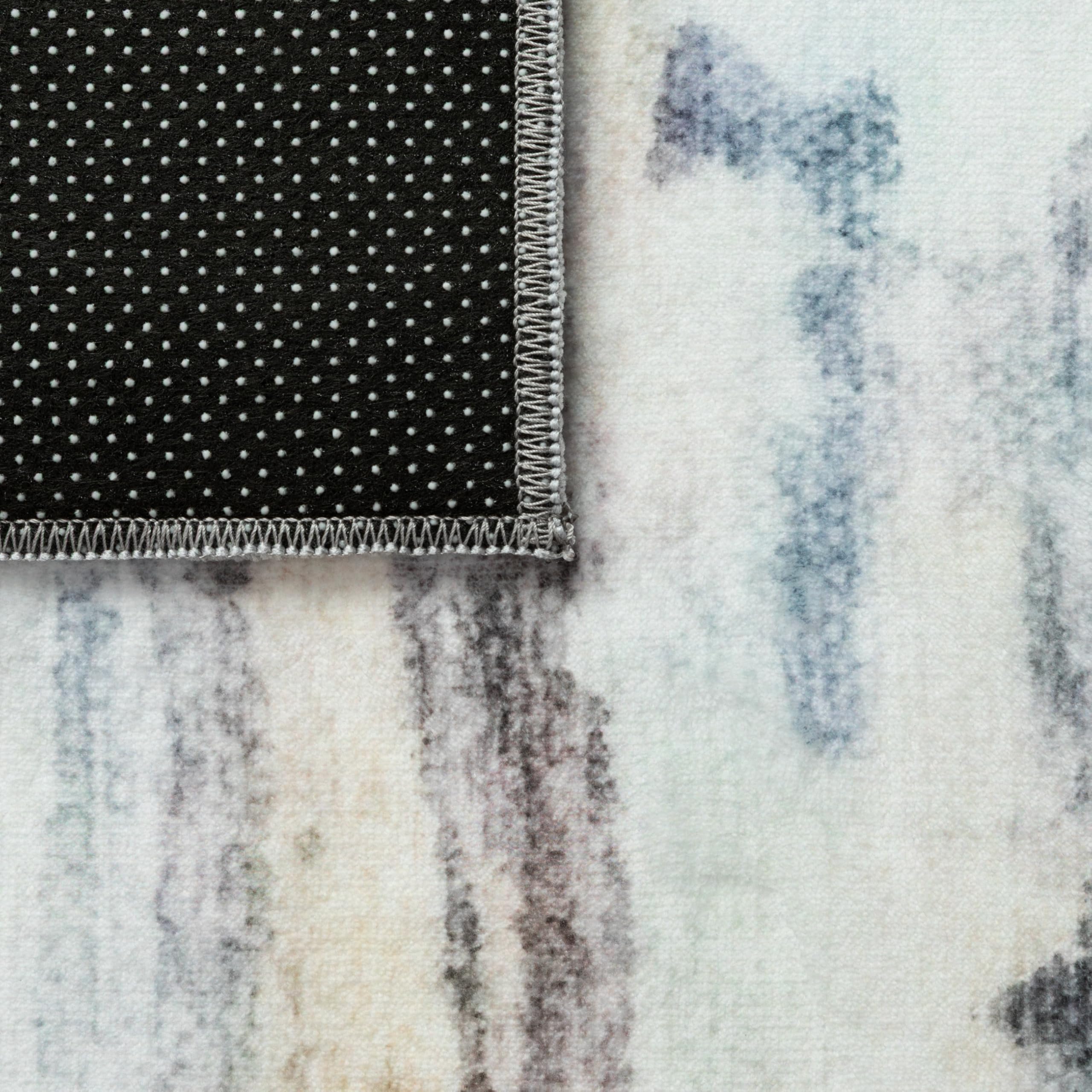 TAPISO Bari Tappeto Motivo Astratto Sfumato Grigio Crema Arancione Blu - Tappeto Stampato con Fondo Antiscivolo Soggiorno Camera da Letto Design Moderno Öko-Tex 200 x 300 cm