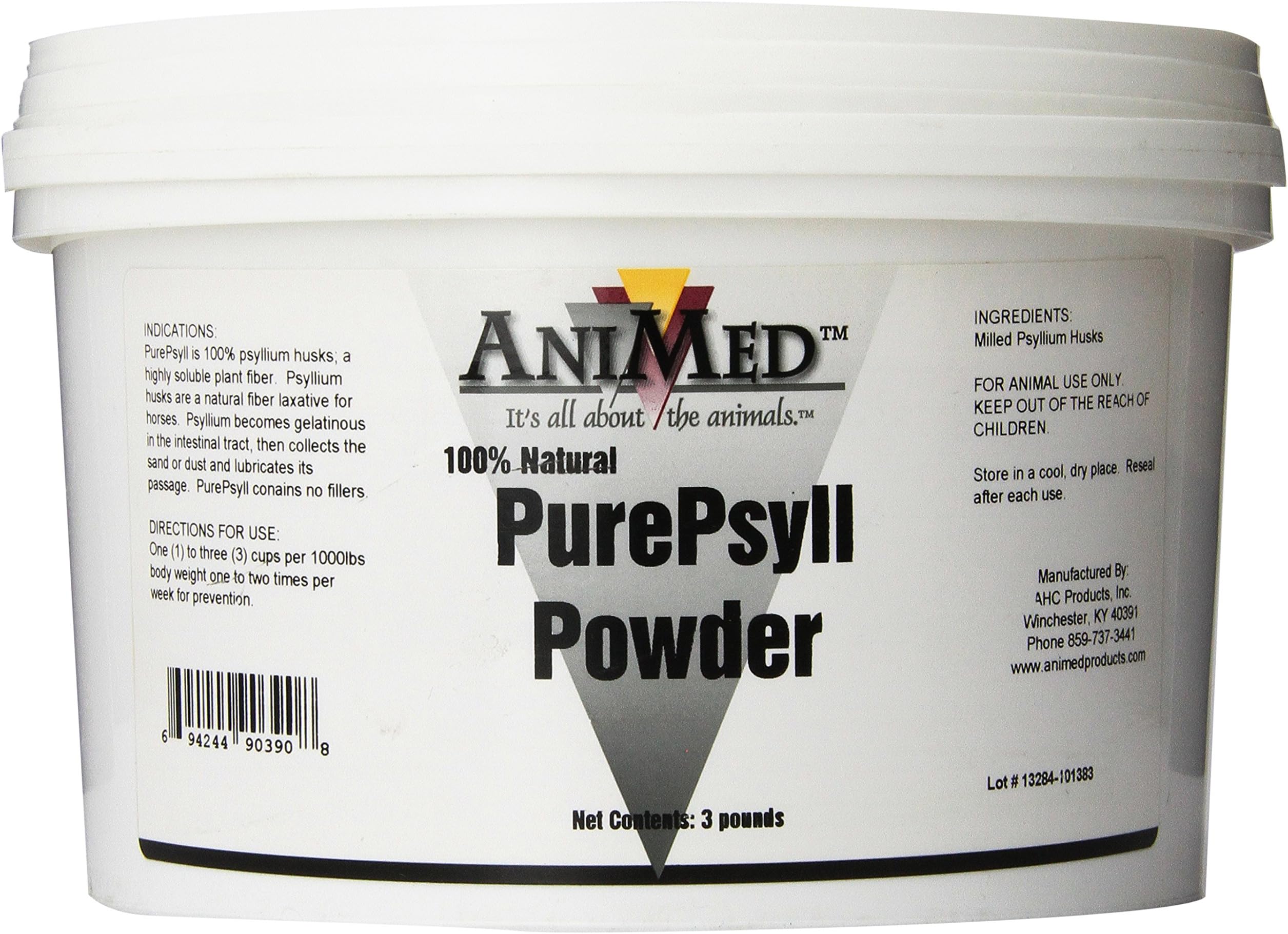 AniMed Purepsyll 100-Percent Psyllium Husks for Horses, 3-Pound