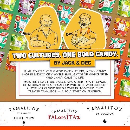 Vista 198 de Tamalitoz de Sugarox - Paquete de 8 caramelos duros hechos a mano con mango dulce y picante hecho a mano con chile en polvo, lima y sal marina.