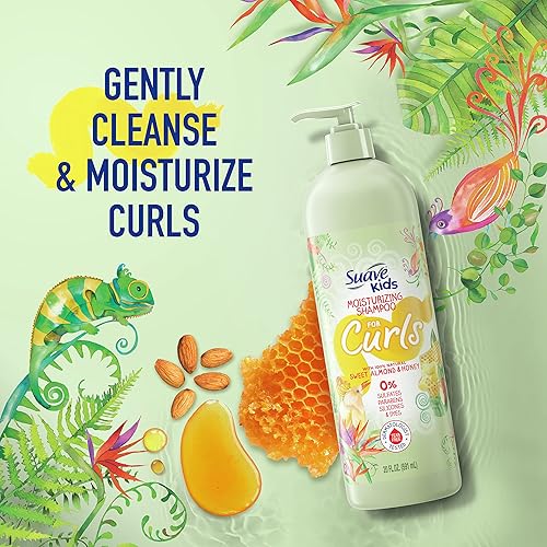 Miniatura 4 de Suave Kids Naturals Champú sin sulfato para rizos de niños, almendra dulce y miel Probado por dermatólogos y sin desgarros, 20 onzas