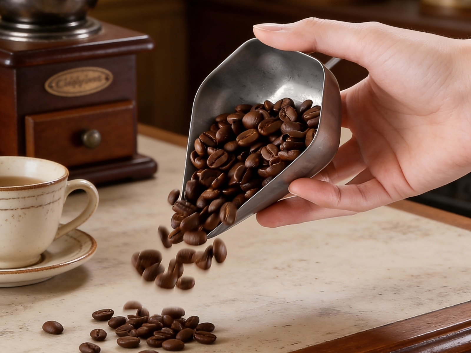 Vaso dosificador para café de acero inoxidable miniatura 7