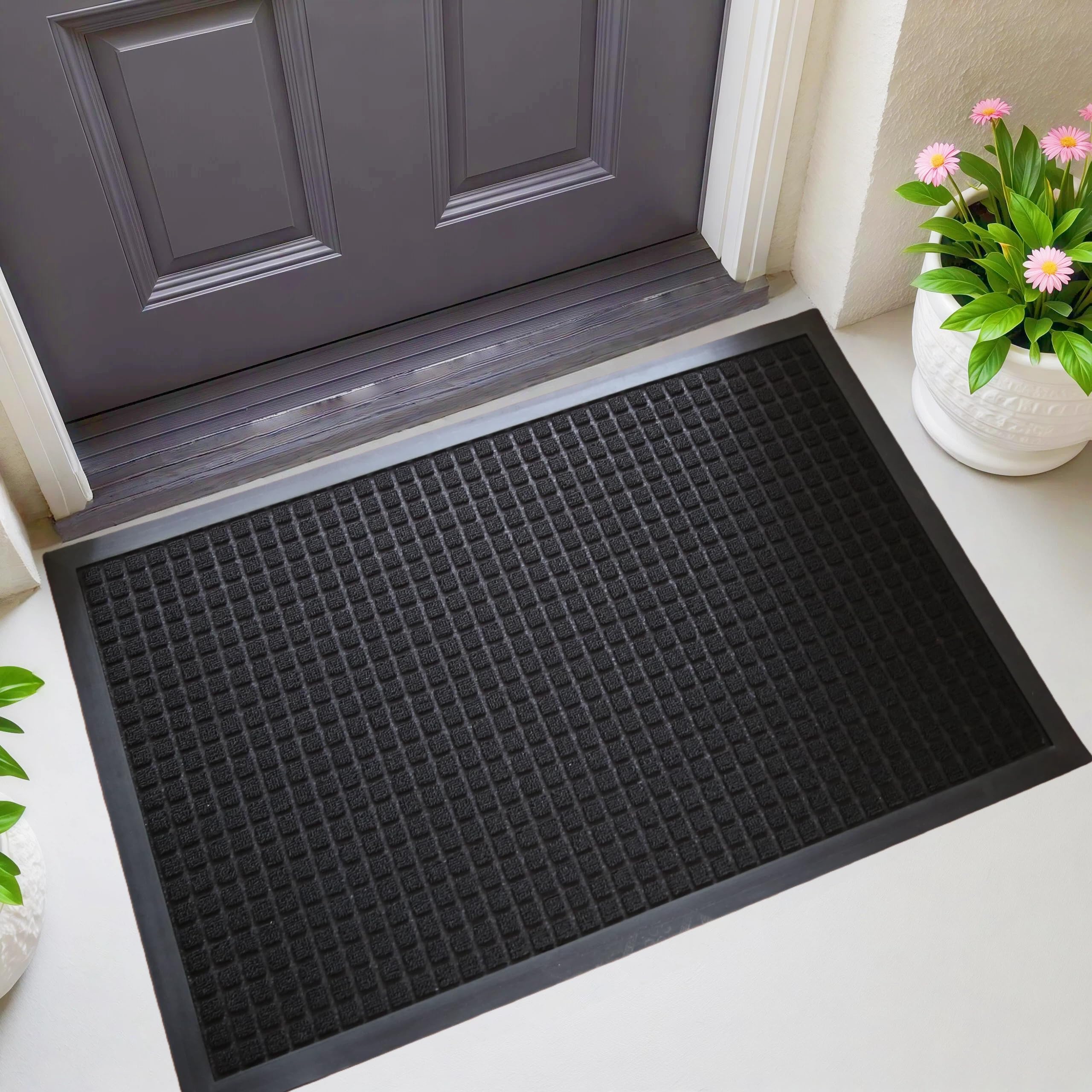 Dernier arrêt pour la saleté avec ce grand tapis grattoir noir 60x90 cm