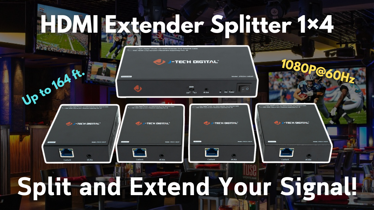 Amazon.com: J-Tech Digital HDMI Extender Splitter 1x4 Over Single