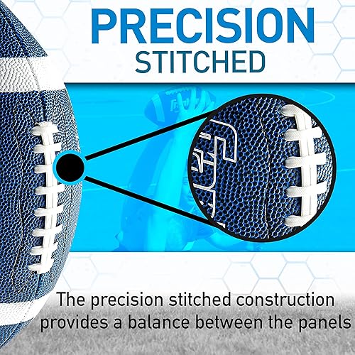 Miniatura 21 de Franklin Sports Youth + Adult Footballs - Extra Grip 1000 Official Size, Junior + Pee Wee Kids - 1 + 12 Packs Negro/Dorado