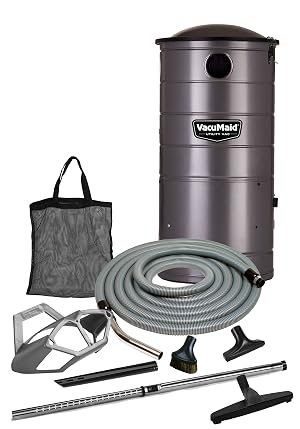 VacuMaid UV150GKP Extended Life Professional Wall Mounted Utility Vacuum with 50ft Garage Kit Pro Unit and Kit