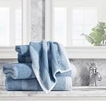 Nautica - Serviettes de bain, très absorbantes & Essentiels de salle de bains doux, certifié Oeko-Tex (Oak Lake Blue, 6-Piece)