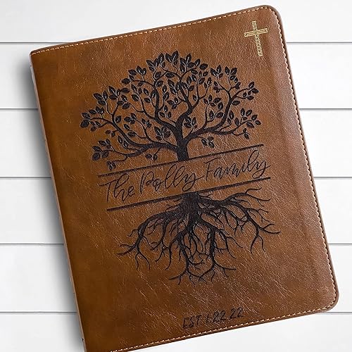 Miniatura 8 de NIV Journaling Bible - Ilustración personalizada de árbol ilustrado con apellido y fecha incluidos en el diseño dibujado a mano, hace una gran boda,