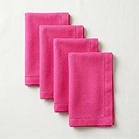 Vista 24 de Servilletas de tela de Palisa para cena con detalle de orilla y esquinas ingletadas, juego de 4 (45.7 x 45.7 cm) Azul marino - Servilletas de cena