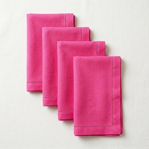 Miniatura 24 de Servilletas de tela de Palisa para cena con detalle de orilla y esquinas ingletadas, juego de 4 (45.7 x 45.7 cm) Azul marino - Servilletas de cena