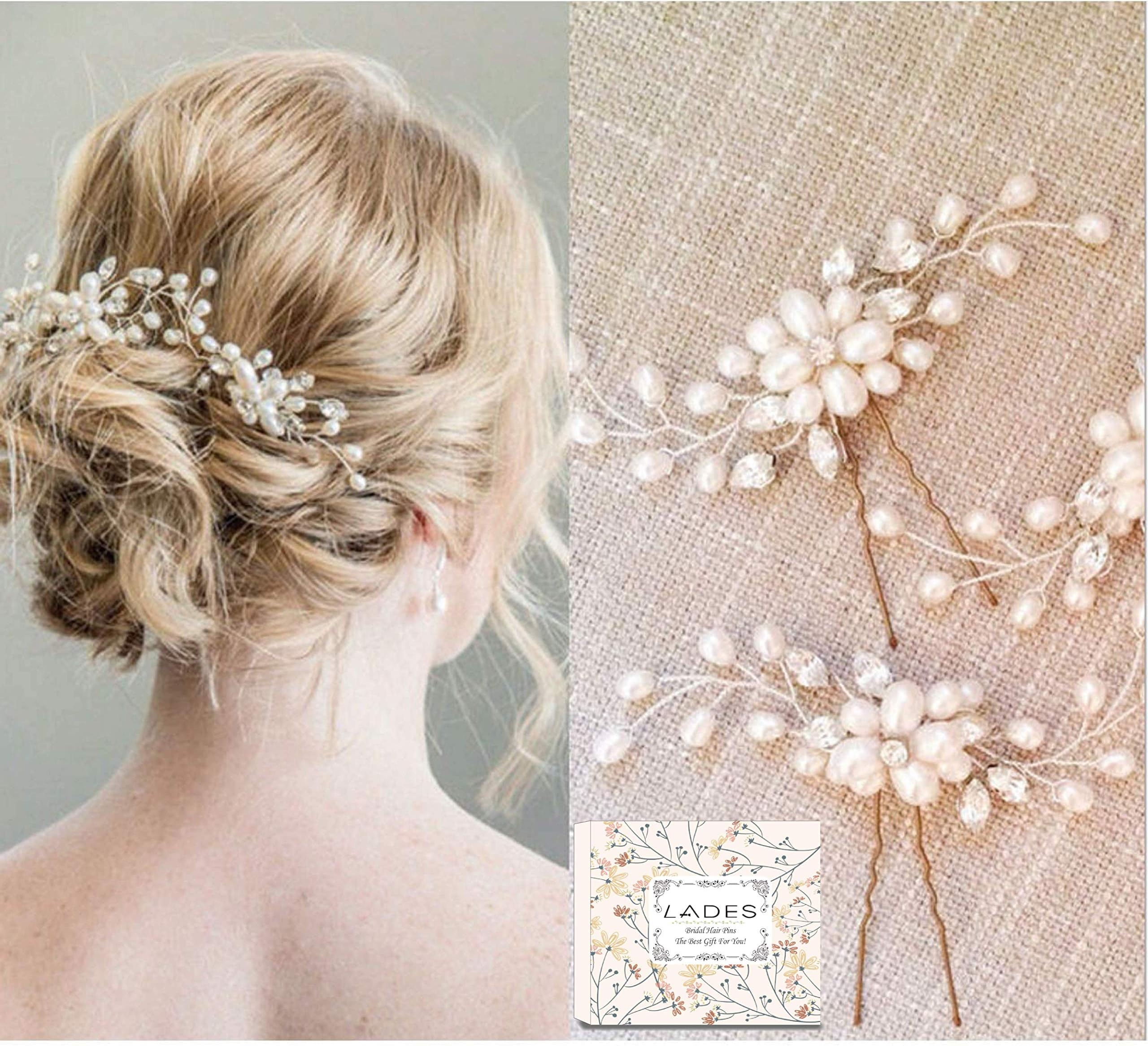 Bridal Hair Pins - 3pcs Fashion Retro Elegant Ladies Pearl Rhinestone Hair Clip Wedding Bridal Jewelry Bridal Hair Accessories Headpiece Wedding Accessories
