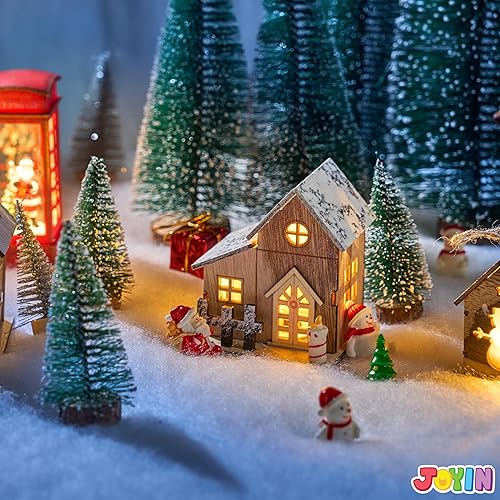 Miniatura 7 de JOYIN 4 rollos de manta de nieve de Navidad (3 x 8 pies) para decoraciones de Navidad, exhibiciones de pueblo, debajo del árbol de Navidad, cubierta