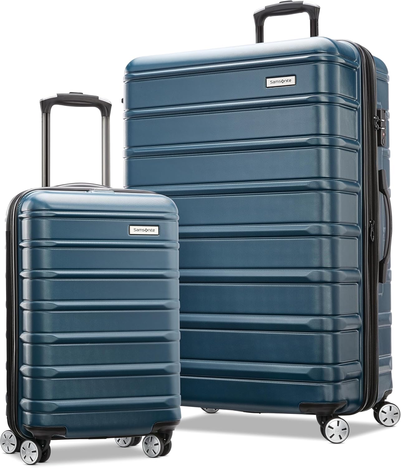 Samsonite Omni 2 Hardside Expandable Luggage with Spinner Wheels, 2-Piece Set (19/28), Nova Teal 2-Piece Set (Carry-on/Large) Nova Teal