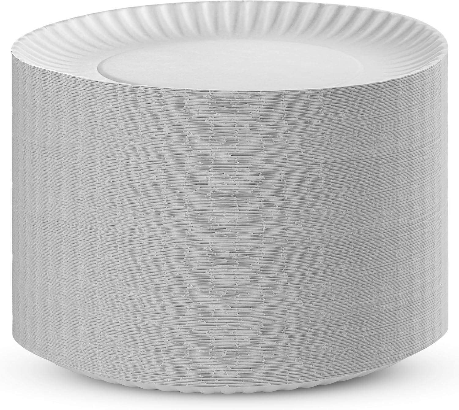 Uncoated Paper Plates 9 Inch, Everyday Disposable Plates, White