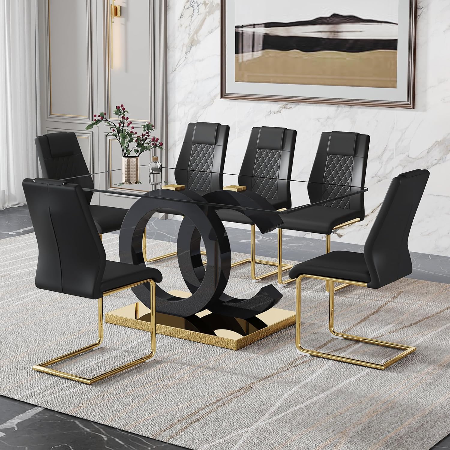 Ebullient Modern Dining Table Set for ，7 Piece Trinidad and