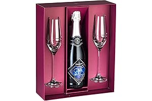 Elegant Champagne Flutes with Crystal Diamond Accents and Ample Center Space for Embellishment