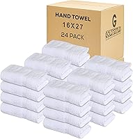 Vista 1 de GOLD TEXTILES Toallas de mano blancas de alta calidad (paquete de 24, 16 x 27 pulgadas), toallas de salón de lujo, uso multiusos para baño, manos